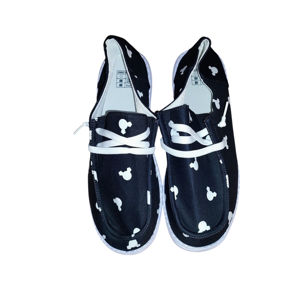 Micky Inspired Black and White Casual Shoes